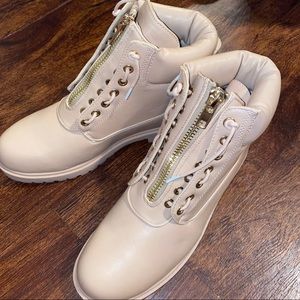 Pink Combat Boots (Boohoo)